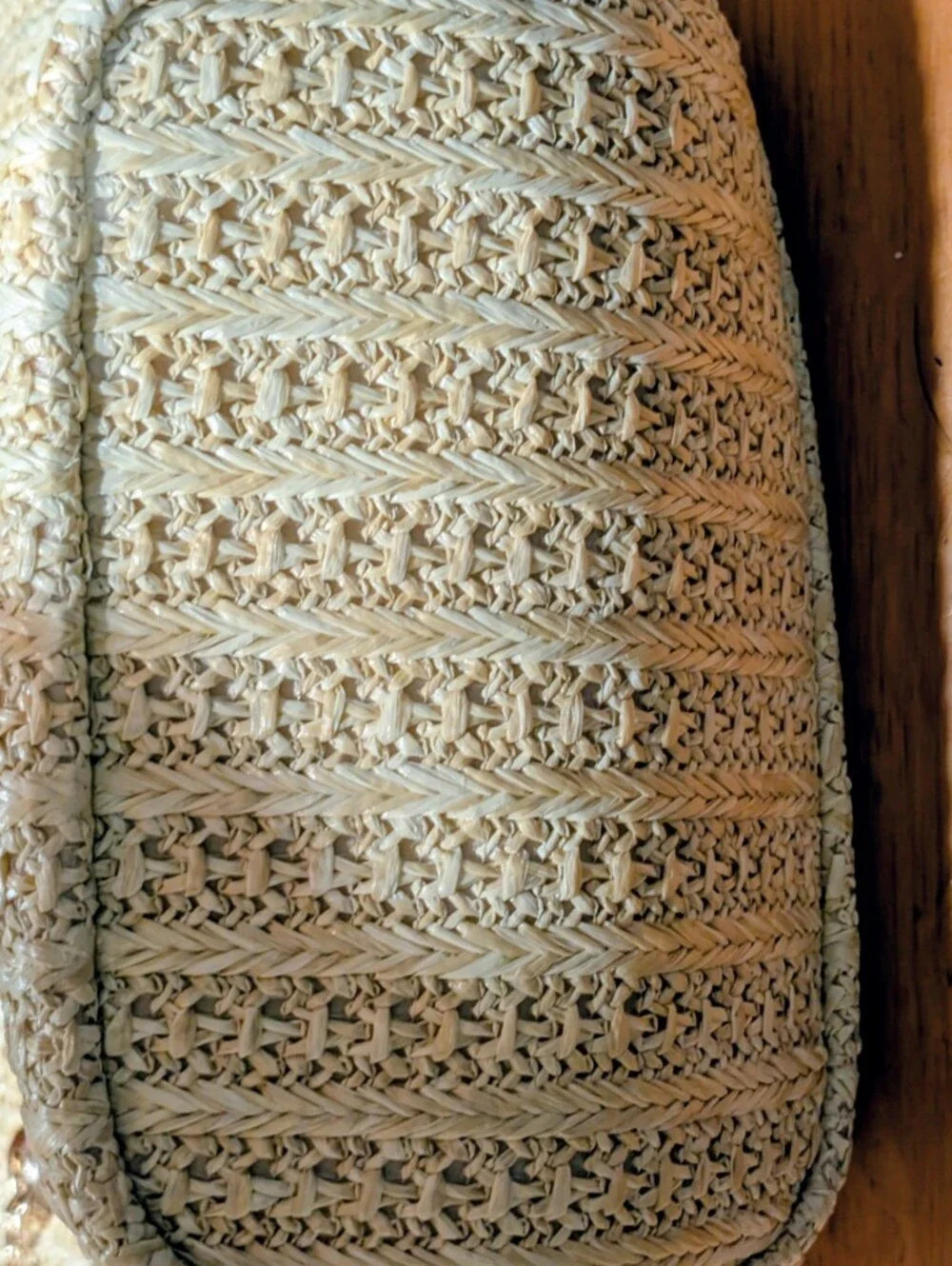 Lulus Woven Straw Tote Bag with Gold Chain Handles - Cream/Tan Color